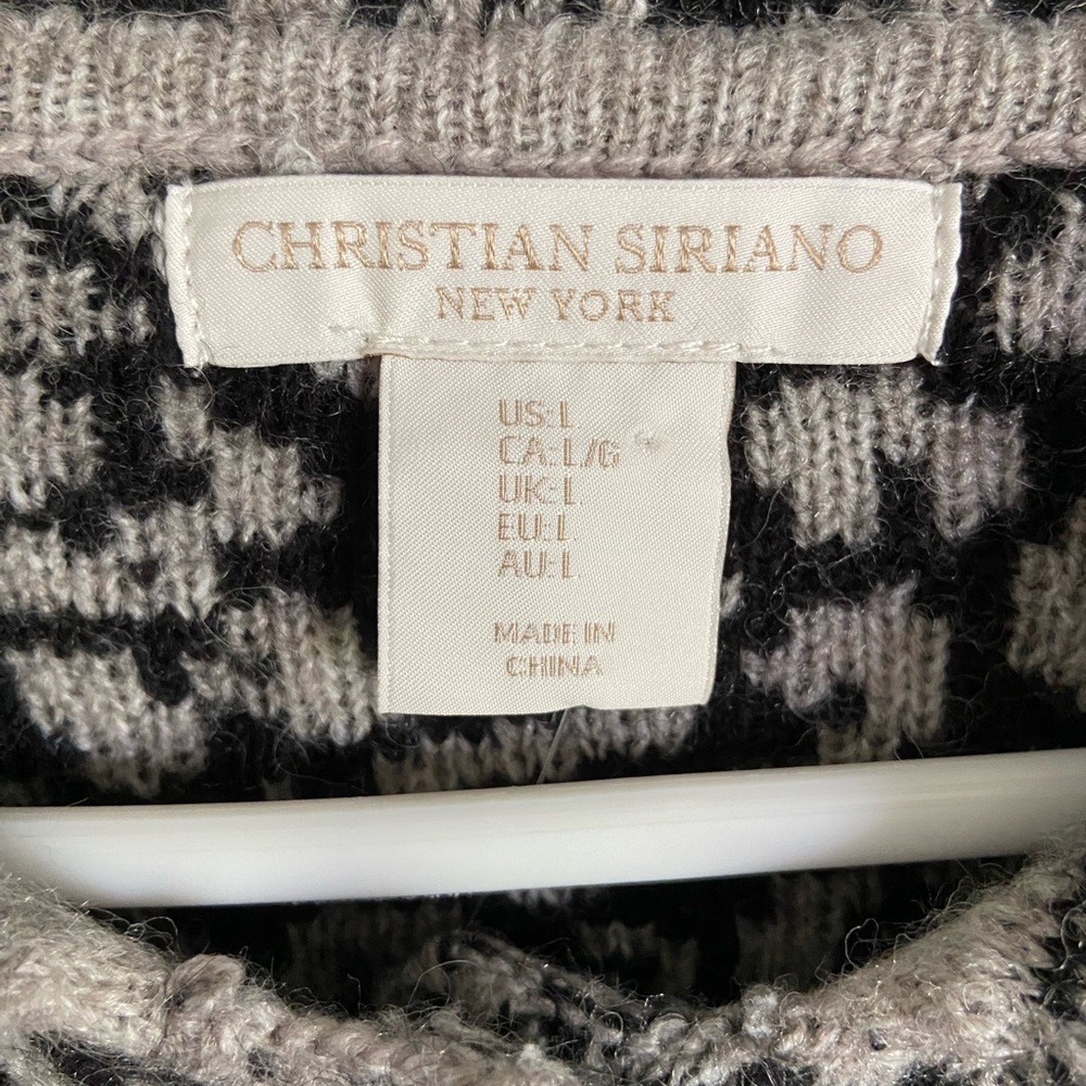 Christian Siriano Animal Print Cardigan Mob Wife SOFT Sweater Jacket Oversized L - Picture 2 of 10